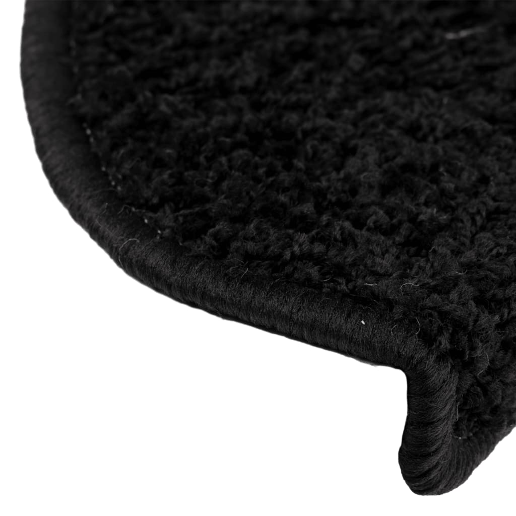 Laiptų kilimėliai, 10 vnt., juodi, 65x21x4 cm, dideli, pusapvaliai