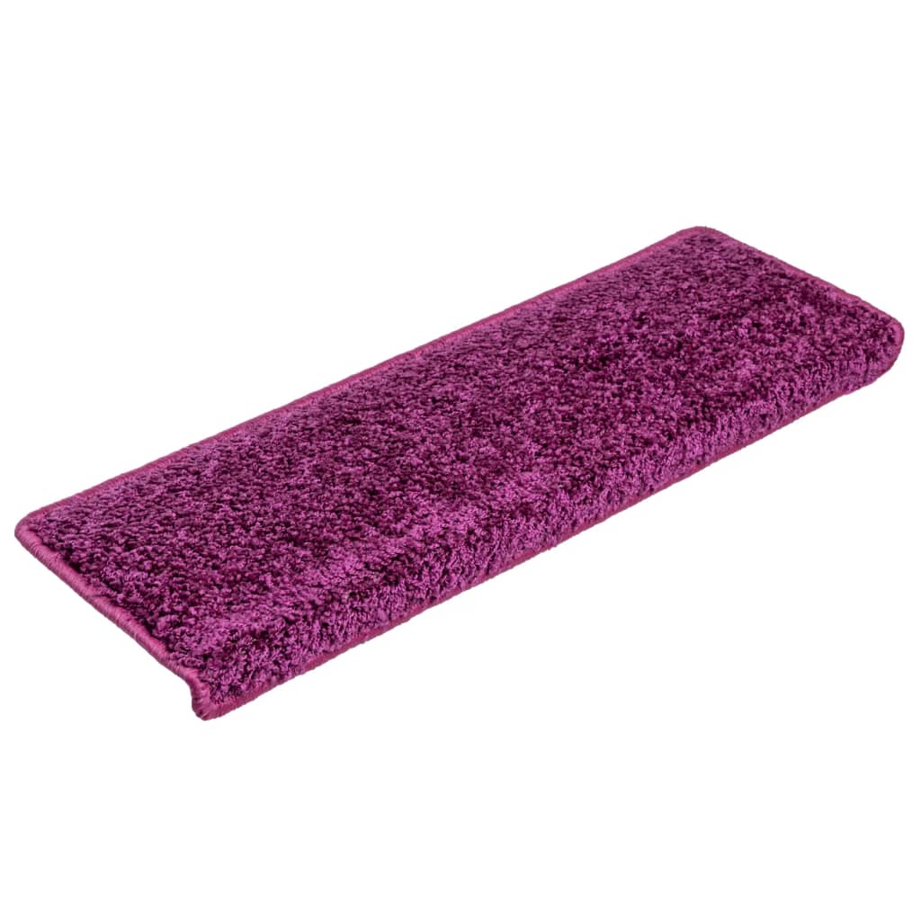 Laiptų kilimėliai, 10 vnt., 65x21x4 cm, violetiniai, stačiakampiai kraštai