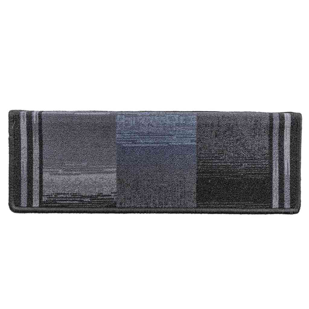 Lipnūs laiptų kilimėliai, 10vnt., juodi ir pilki, 65x21x4cm