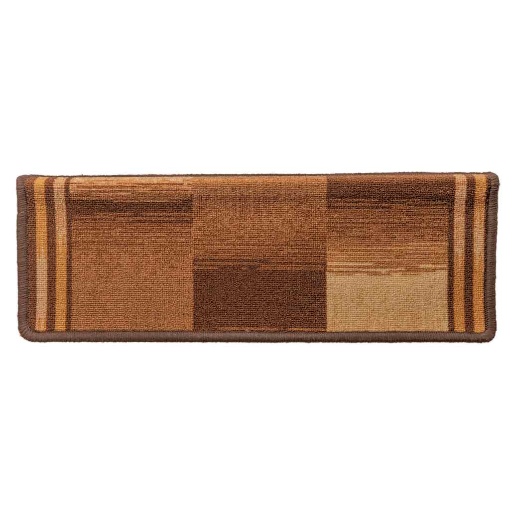 Lipnūs laiptų kilimėliai, 10vnt., rudos spalvos, 65x21x4cm