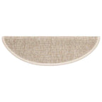Laiptų kilimėliai, 15 vnt., 56x17x3 cm, šviesiai smėlio spalvos, pusapvaliai
