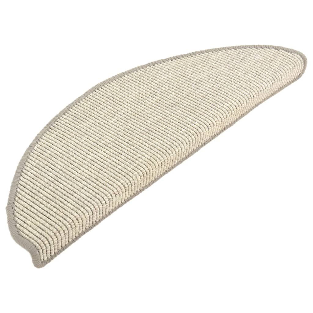 Laiptų kilimėliai, 15 vnt., 65x21x4 cm, sidabriniai, pusapvaliai, dideli