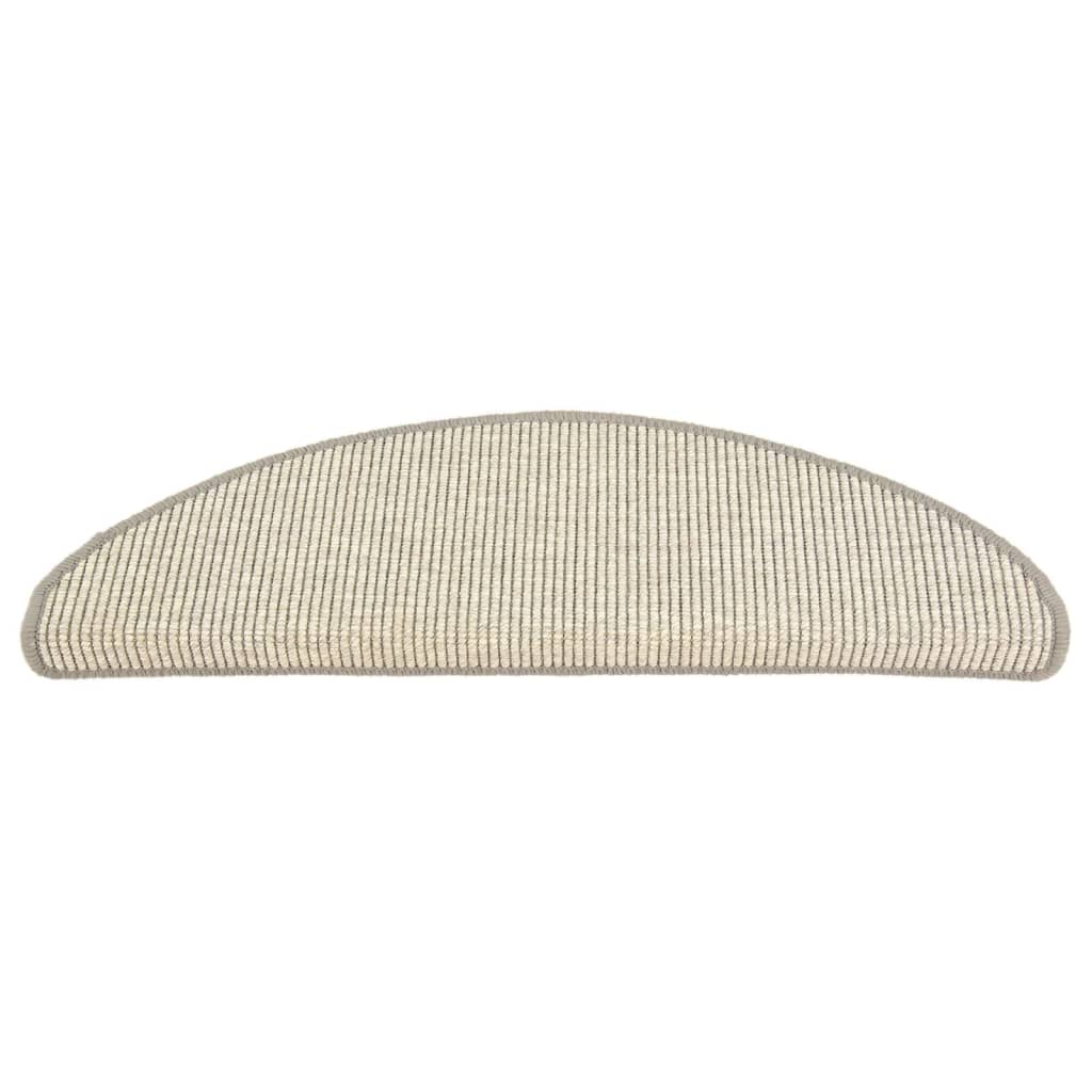 Laiptų kilimėliai, 15 vnt., 65x21x4 cm, sidabriniai, pusapvaliai, dideli