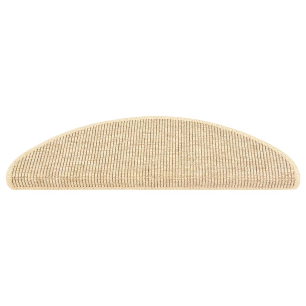 Laiptų kilimėliai, 15 vnt., 65x21x4 cm, šviesiai smėlio spalvos, pusapvaliai, dideli