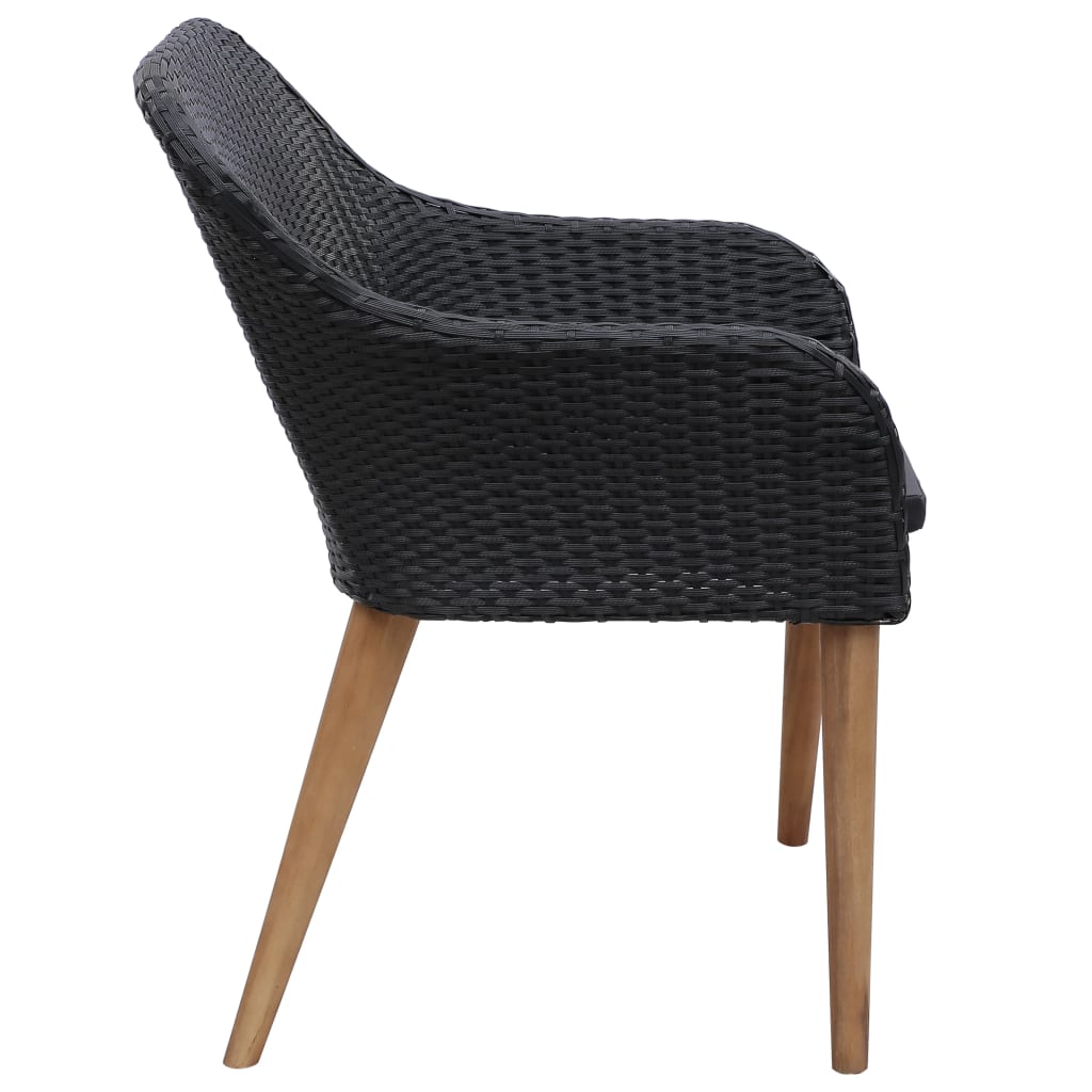 Sodo valgomojo komplektas, 5 dalių, juodas (147876+2x44153)