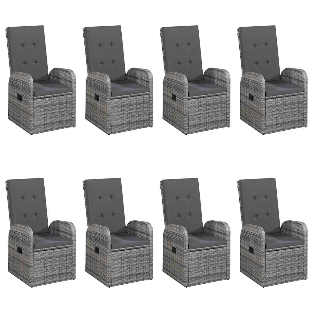 Sodo valgomojo komplektas, 9 dalių, pilkas (147877+4x47676)