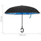 Skėtis, juodos spalvos, 108cm, su C formos rankena