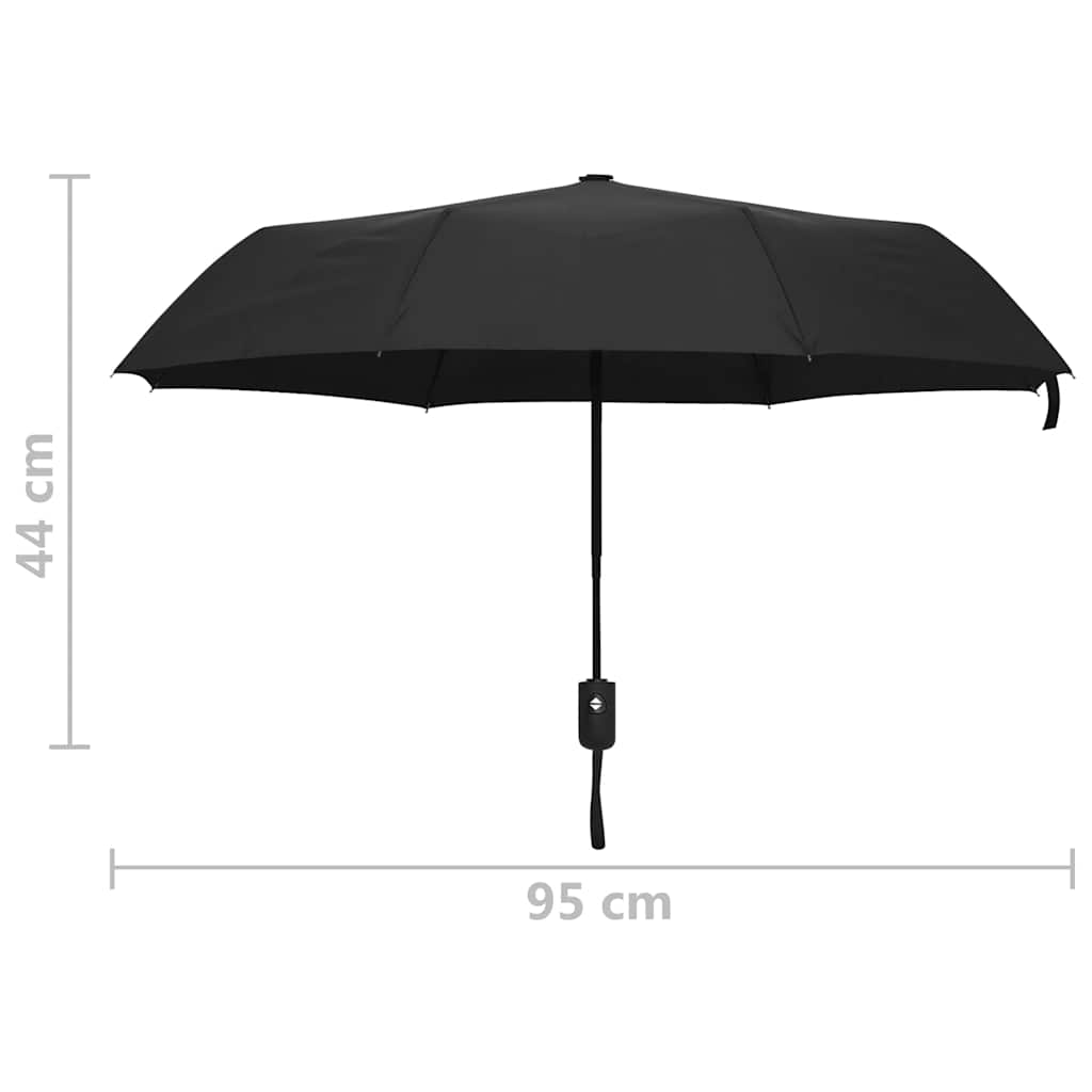 Automatinis sulankstomas skėtis, juodos spalvos, 95cm