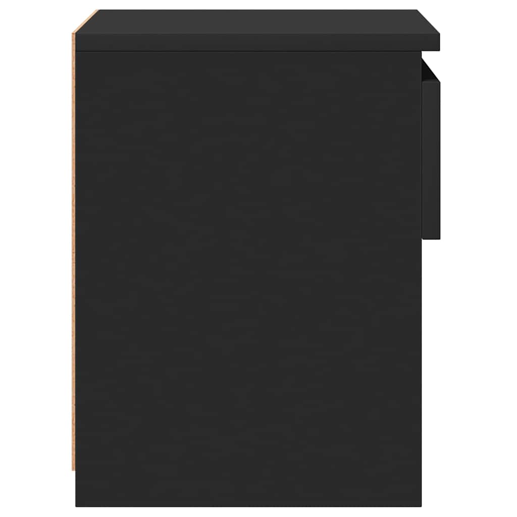 Naktinės spintelės, 2vnt., juodos, 40x30x39cm, apdirbta mediena
