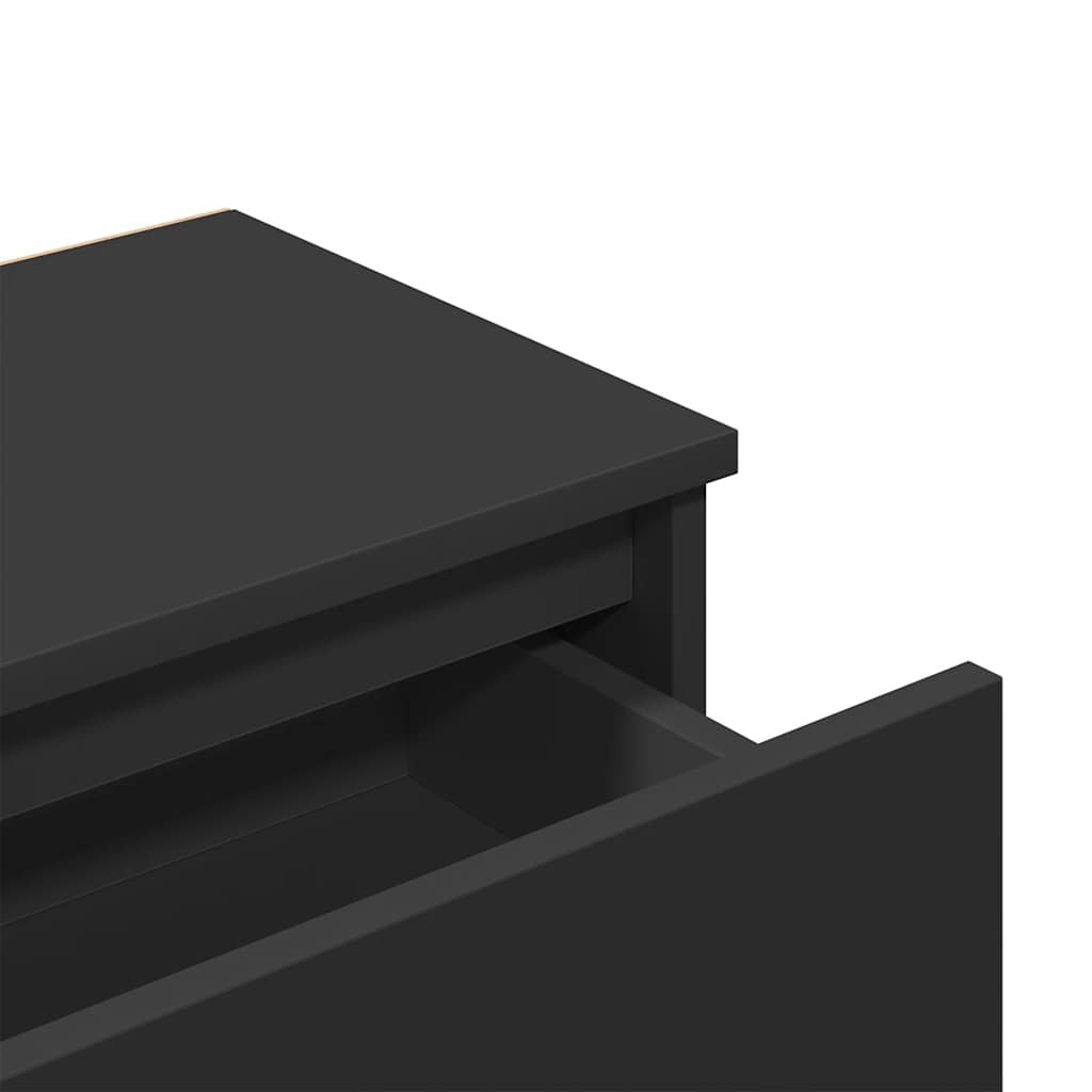 Naktinės spintelės, 2vnt., juodos, 40x30x39cm, apdirbta mediena