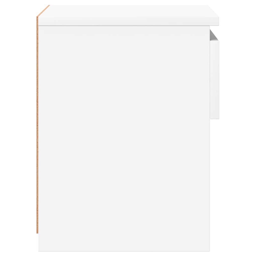 Naktinės spintelės, 2vnt., baltos, 40x30x39cm, apdirbta mediena