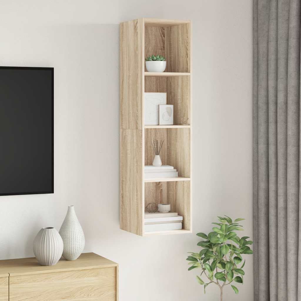 Sieninė TV spintelė, ąžuolo, 37x37x142,5cm, apdirbta mediena