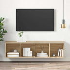 Sieninė TV spintelė, ąžuolo, 37x37x142,5cm, apdirbta mediena
