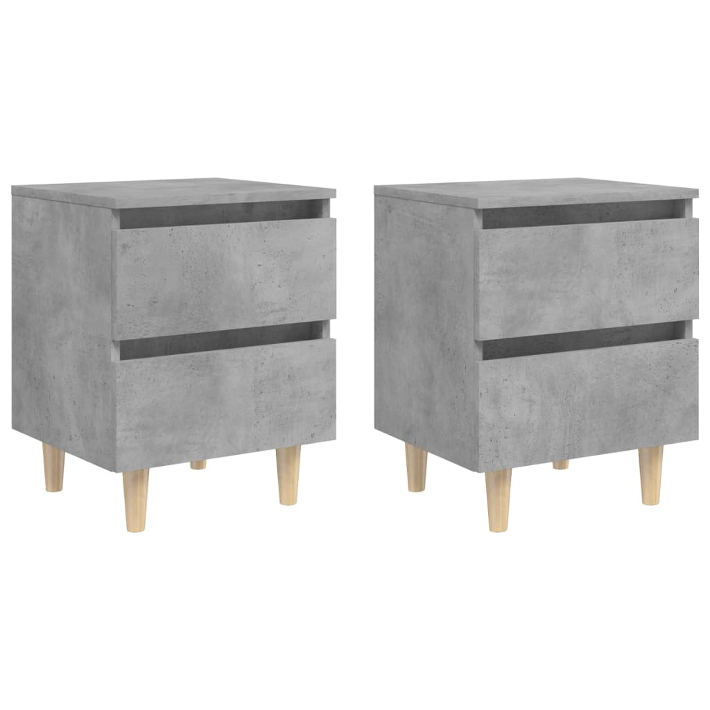 Naktinės spintelės su kojelėmis, 2vnt., pilkos, 40x35x50cm