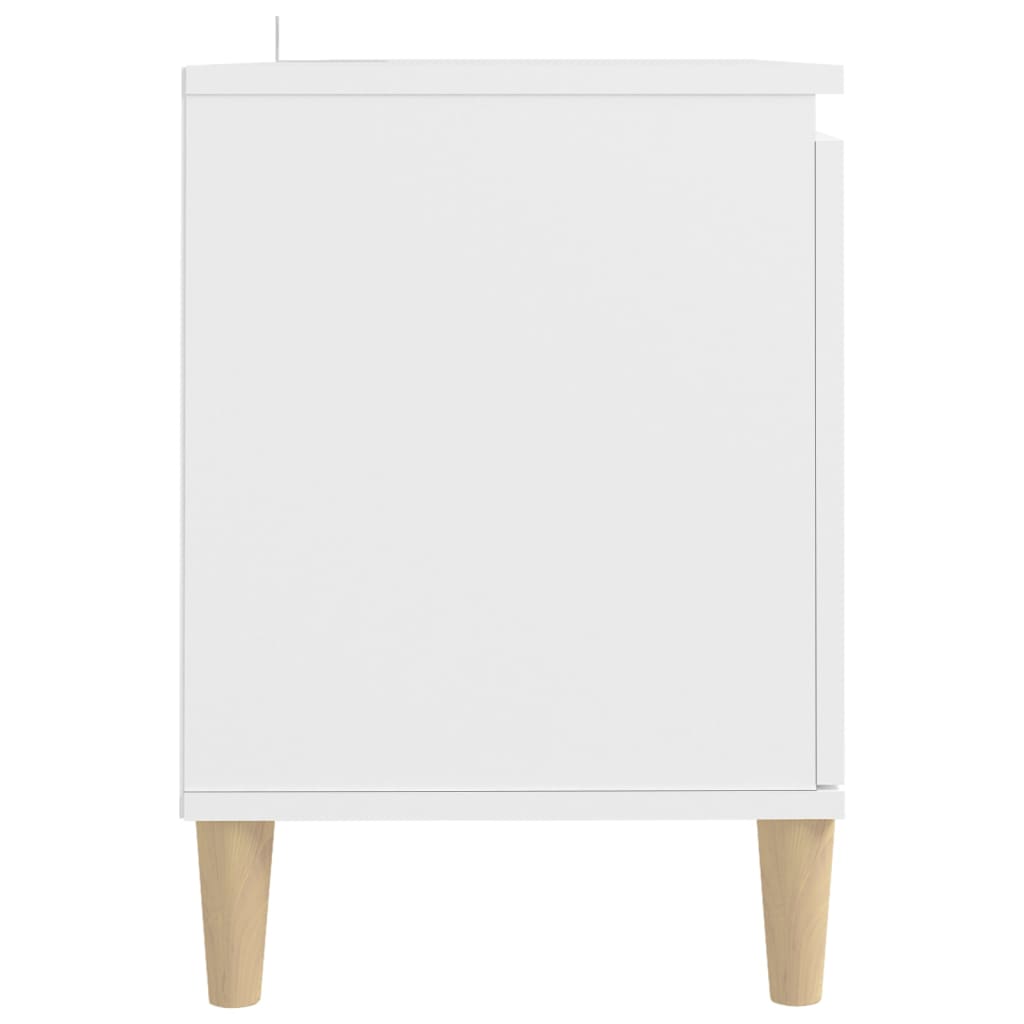 TV spintelė su medinėmis kojelėmis, balta, 103,5x35x50cm