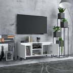 TV spintelė su metalinėmis kojelėmis, balta, 103,5x35x50cm