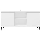 TV spintelė su metalinėmis kojelėmis, balta, 103,5x35x50cm