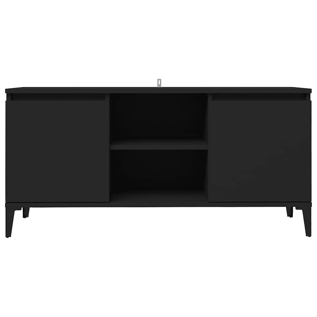 TV spintelė su metalinėmis kojelėmis, juoda, 103,5x35x50cm