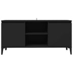 TV spintelė su metalinėmis kojelėmis, juoda, 103,5x35x50cm