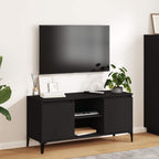 TV spintelė su metalinėmis kojelėmis, juoda, 103,5x35x50cm