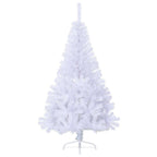 Dirbtinė pusinė Kalėdų eglutė su stovu, balta, 150cm, PVC