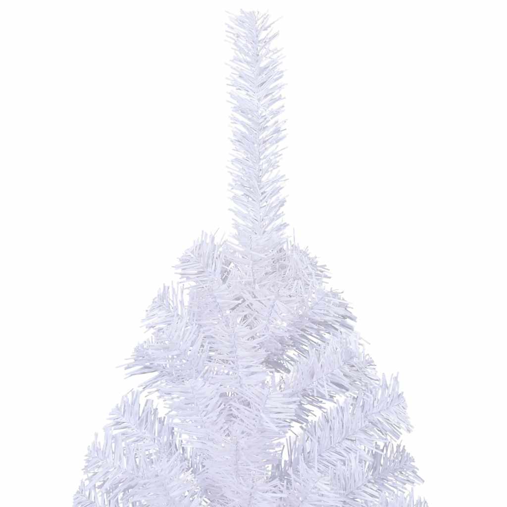 Dirbtinė pusinė Kalėdų eglutė su stovu, balta, 180cm, PVC