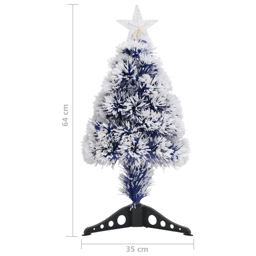 Dirbtinė Kalėdų eglutė, balta/mėlyna, 64cm, optinis pluoštas