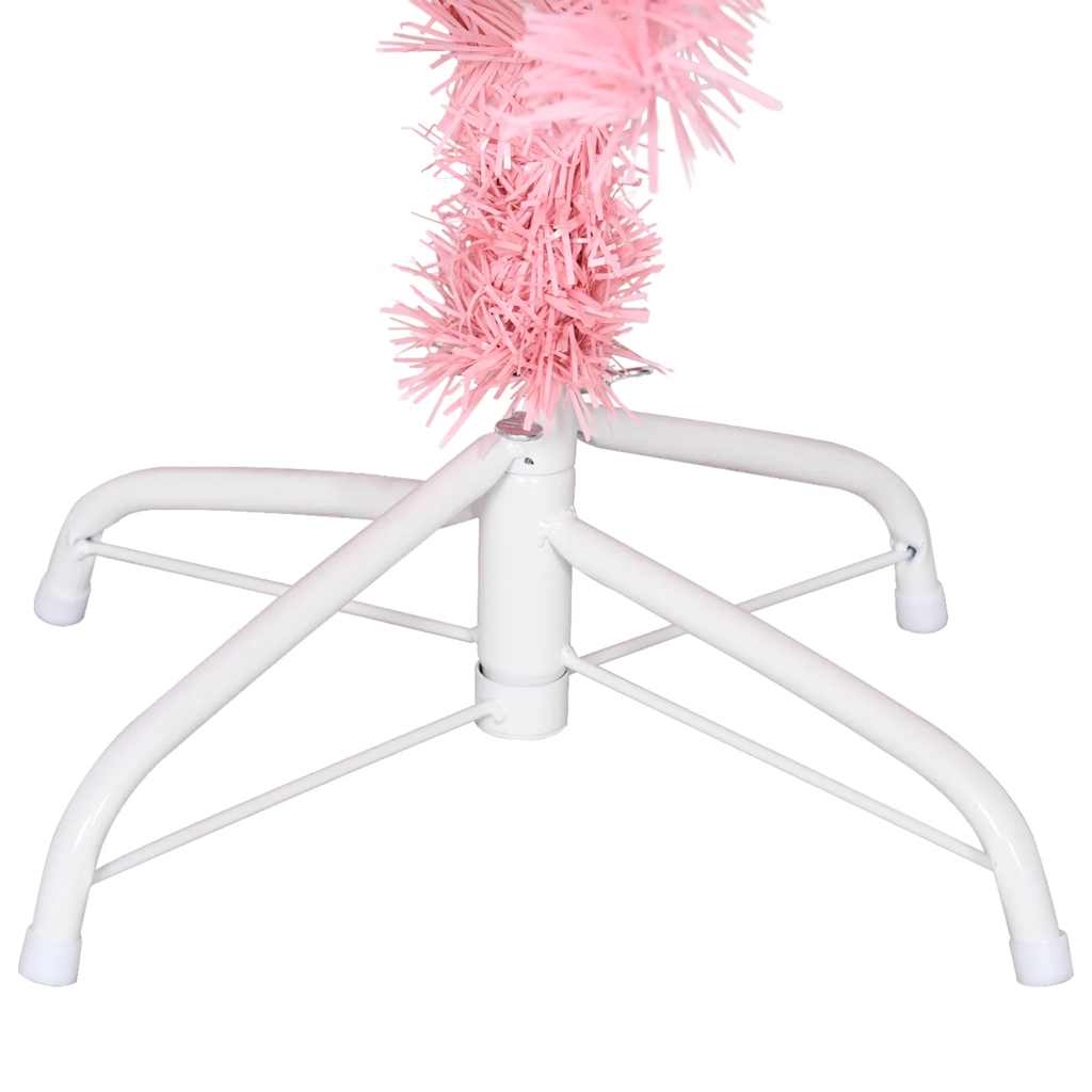 Dirbtinė Kalėdų eglutė su stovu, rožinės spalvos, 120cm, PVC
