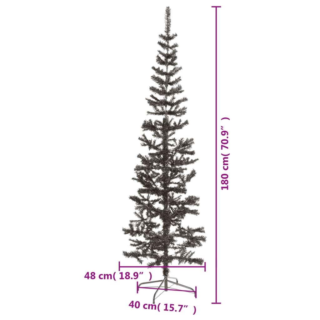 Siauria Kalėdų eglutė, juodos spalvos, 180cm