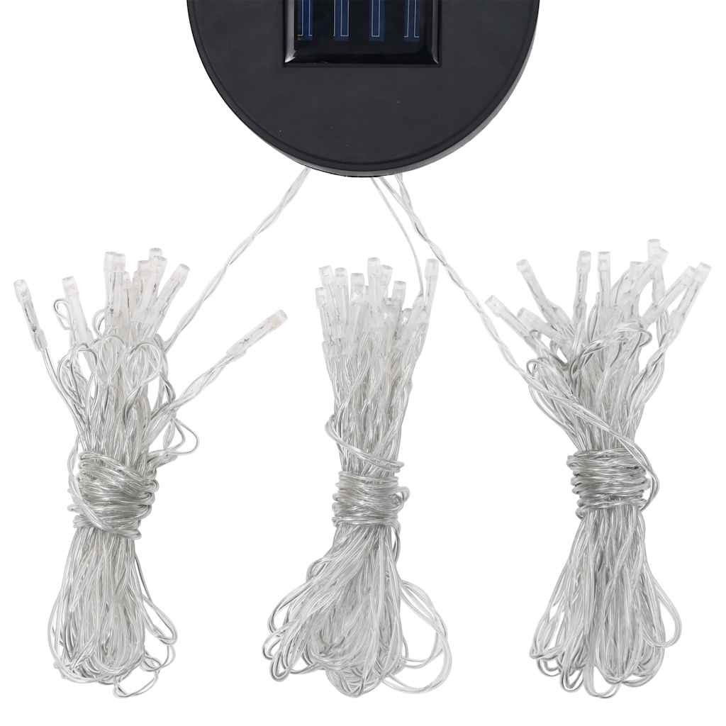Pavėsinė su lemputėmis LED ir dvigubu stogu, baltos, 3x4m