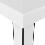 Pavėsinė su lemputėmis LED ir dvigubu stogu, baltos, 3x3m