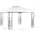 Sodo pavėsinė su lempučių girliandomis LED, balta, 3x3m