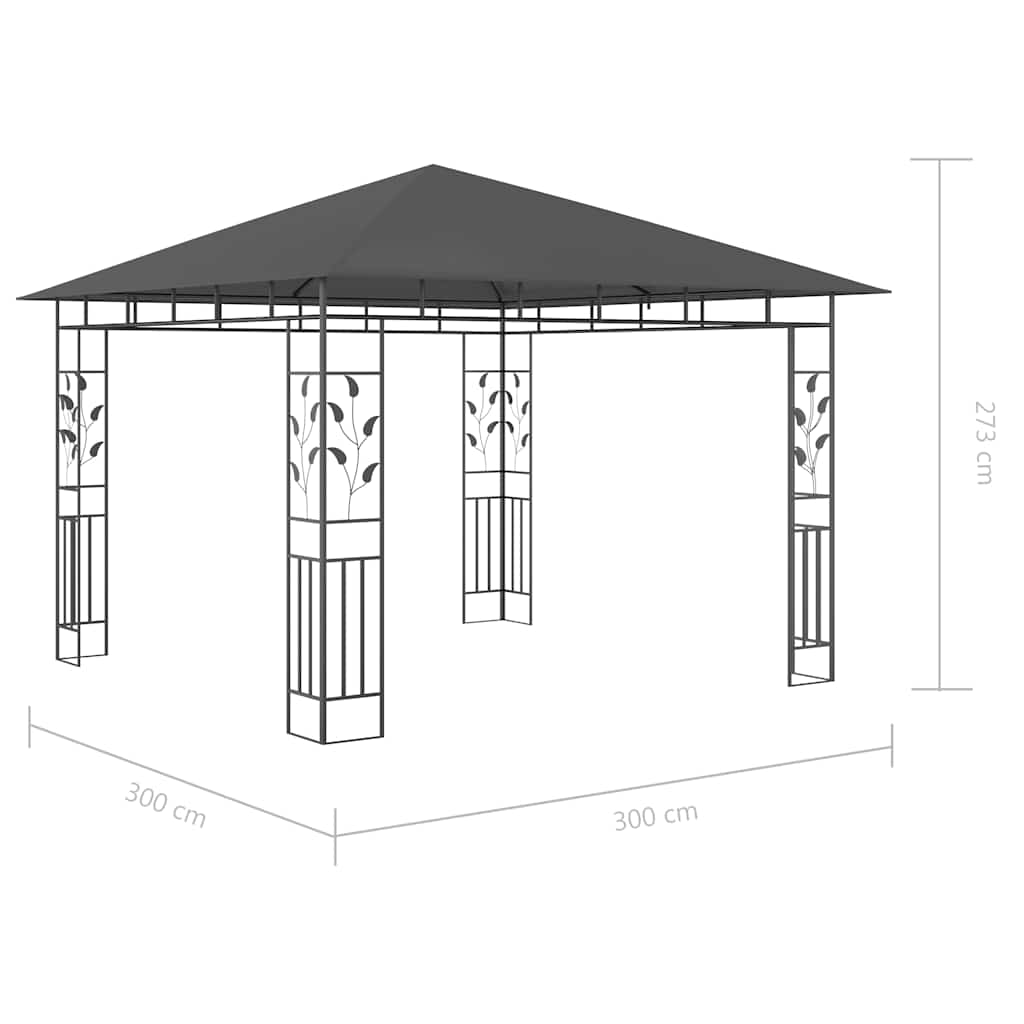 Išskleidžiama proginė palapinė, antracito sp., 3x3 m