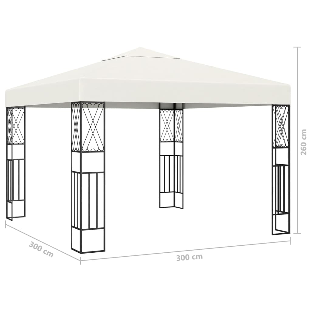 Pavėsinė su stogu, antracito, 4x3x2,5m, aliuminis ir plienas