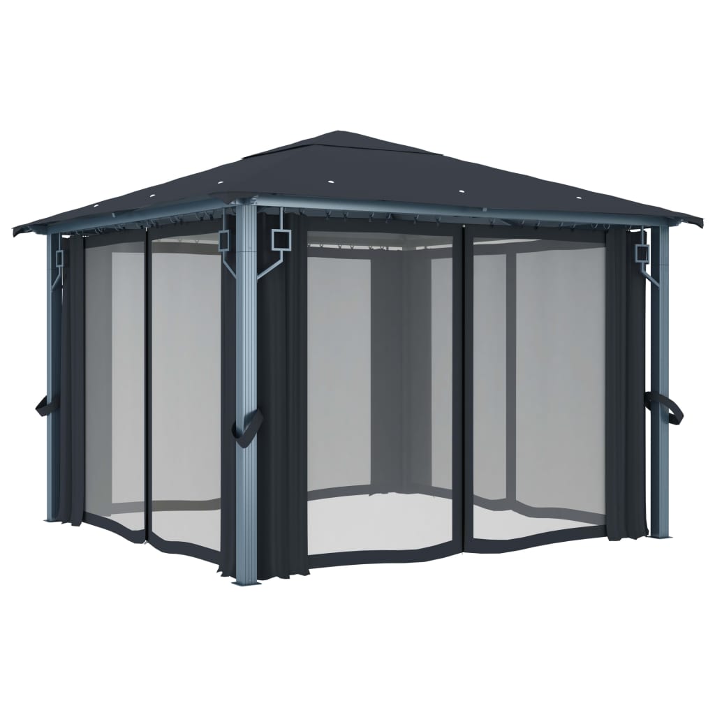 Prie sienos montuojama pavėsinė, kreminės spalvos, 3x3x2,5m