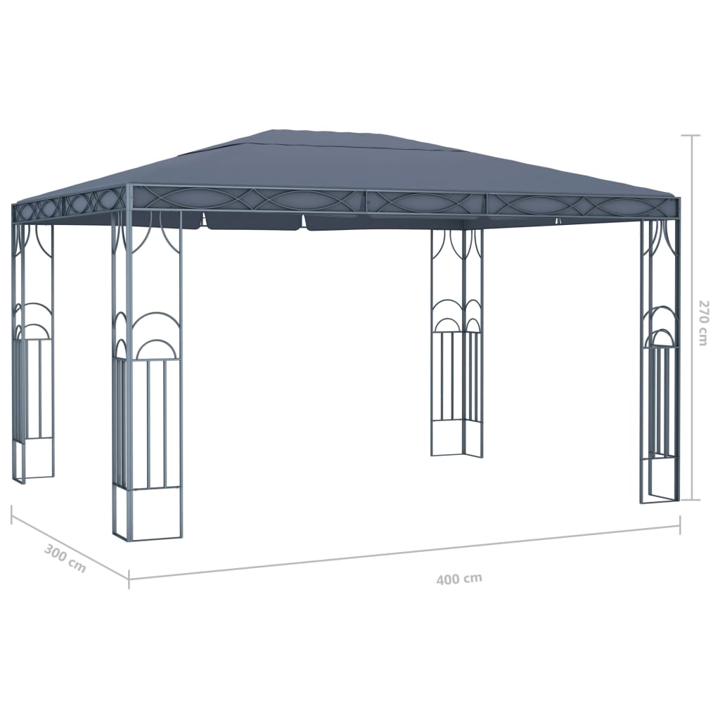 Sodo palapinė su užuolaidomis, 4x3m, balta