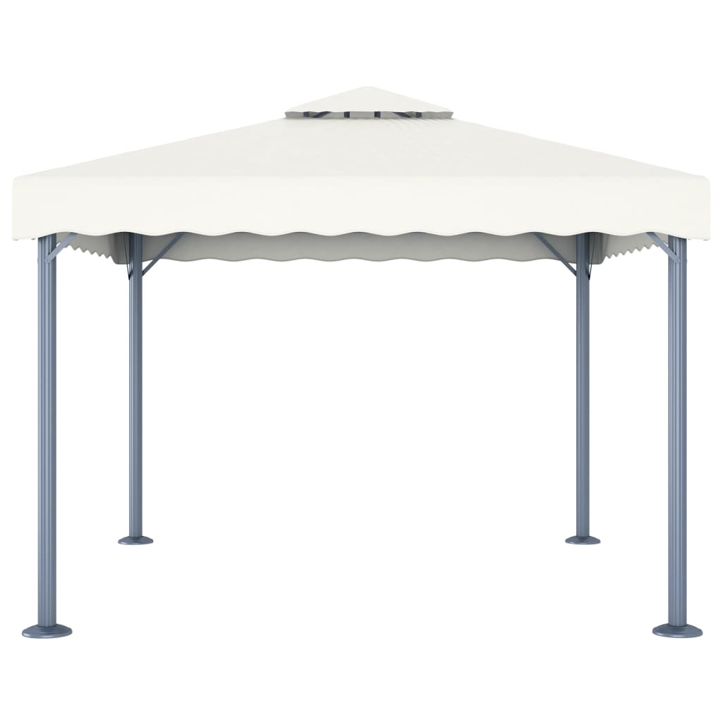 Pavėsinė su lemputėmis LED, kreminė, 300x300cm