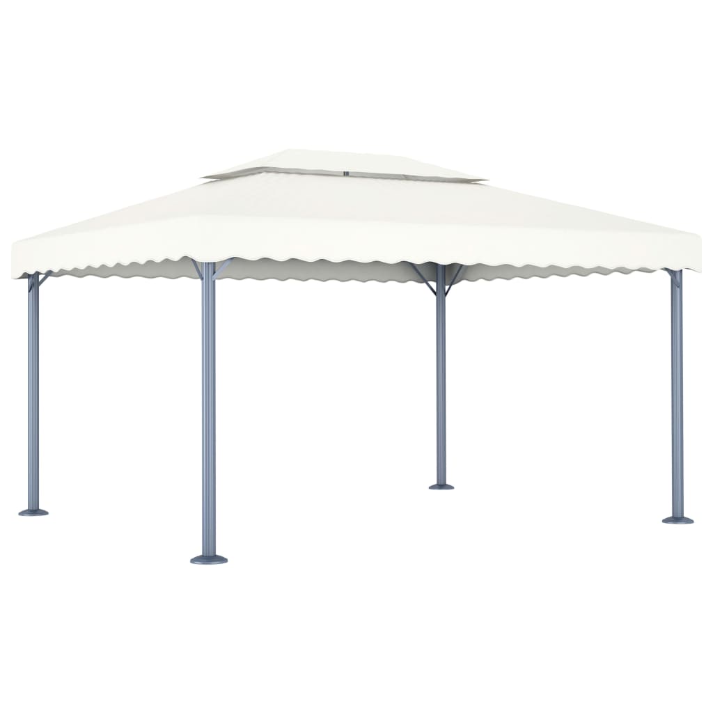 Pavėsinė su lemputėmis LED, kreminė, 400x300cm