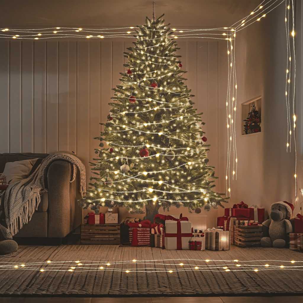 LED lempučių girlianda, šiltos baltos spalvos, 15m