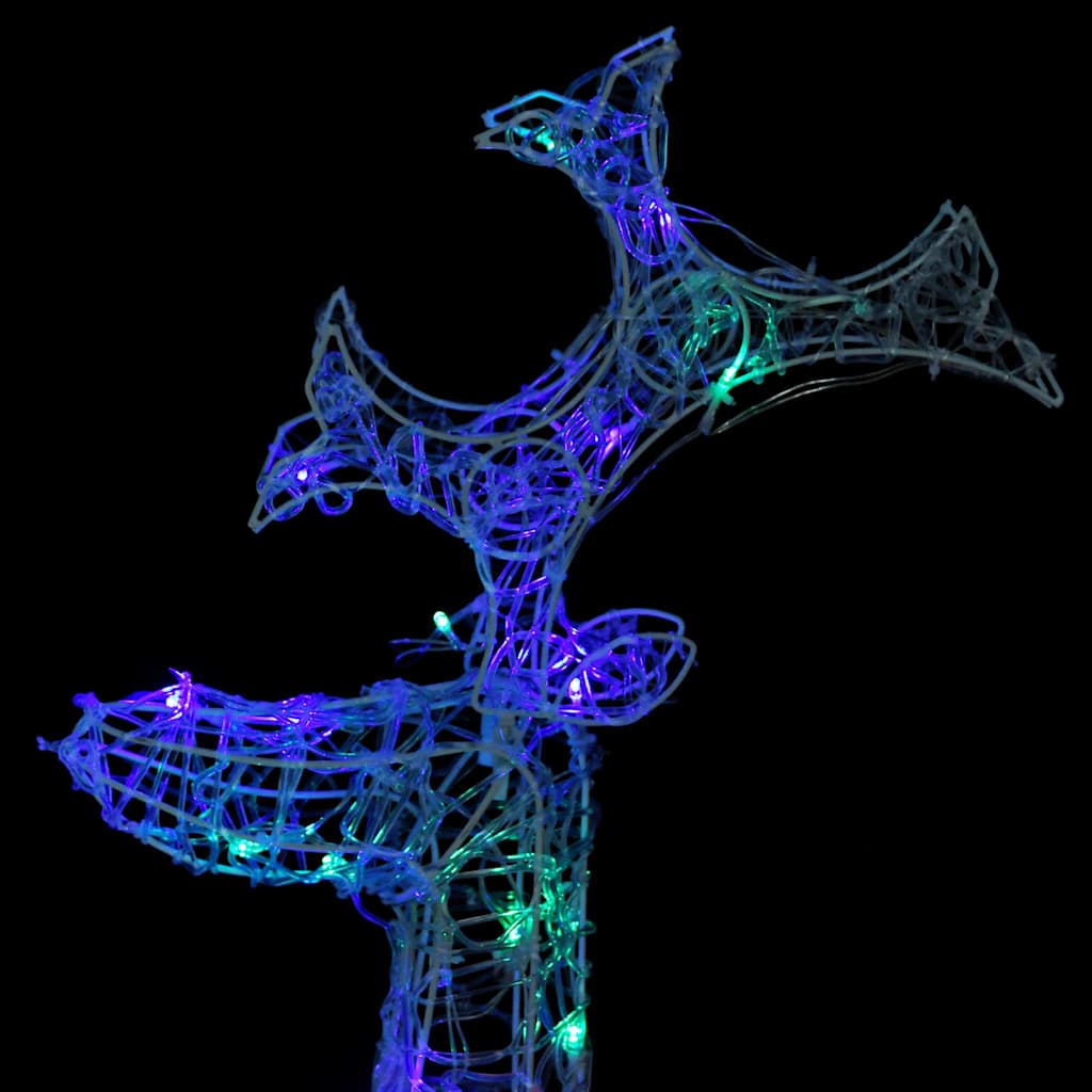 vidaXL Kalėdų dekoracija elnias, 60x16x100cm, akrilas, 90 LED lempučių