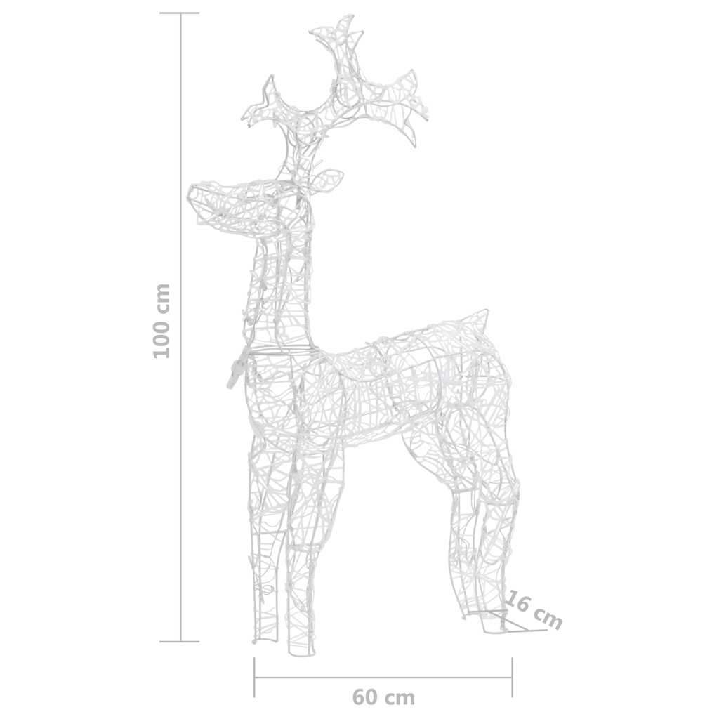 vidaXL Kalėdų dekoracija elnias, 60x16x100cm, akrilas, 90 LED lempučių