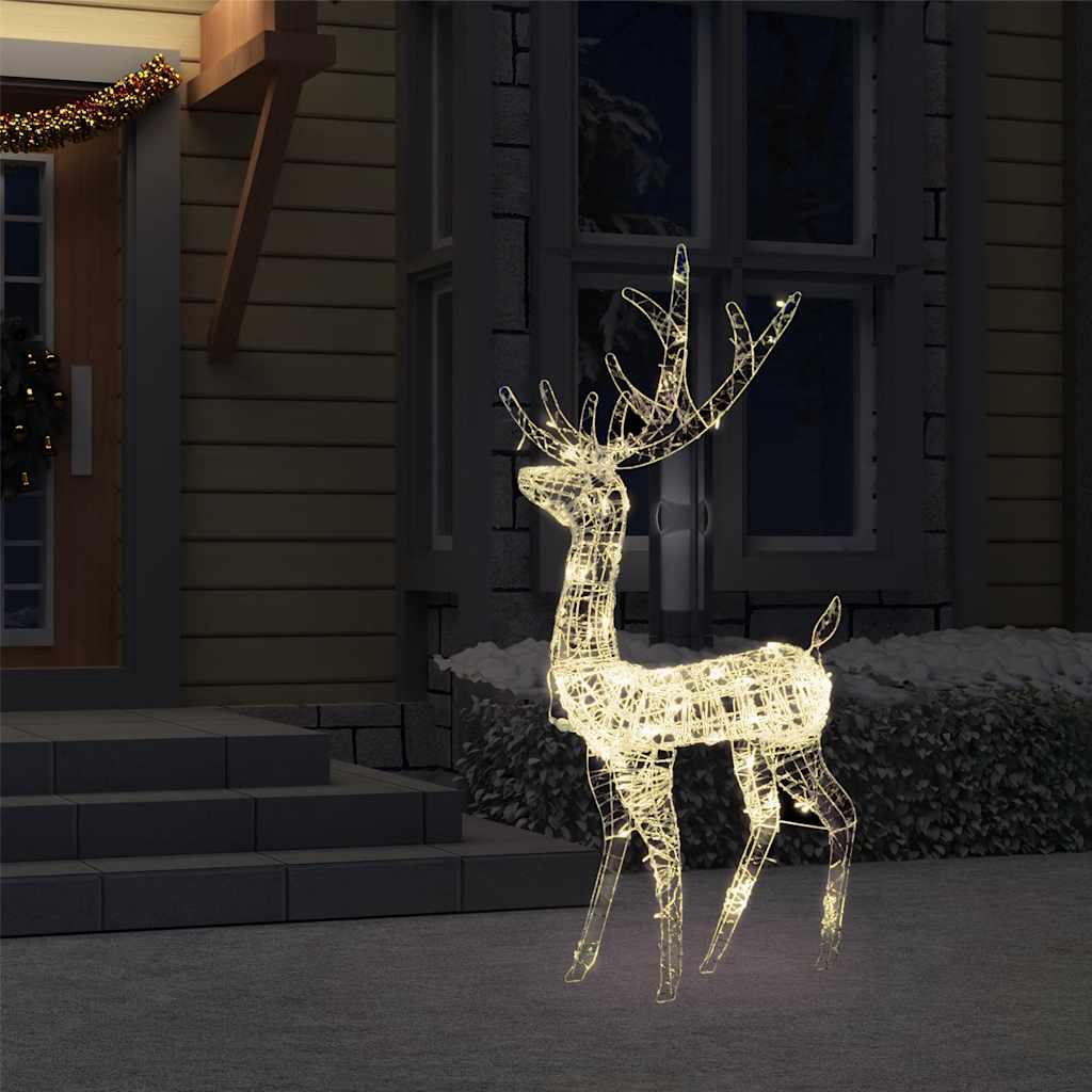 Kalėdinė dekoracija elnias, 120cm, akrilas, 140 šiltų baltų LED