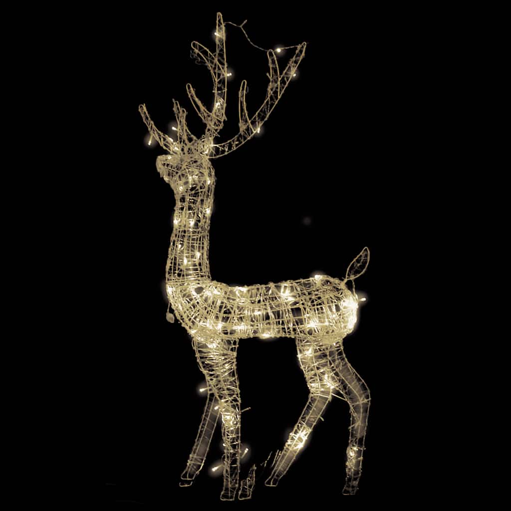 Kalėdinė dekoracija elnias, 120cm, akrilas, 140 šiltų baltų LED
