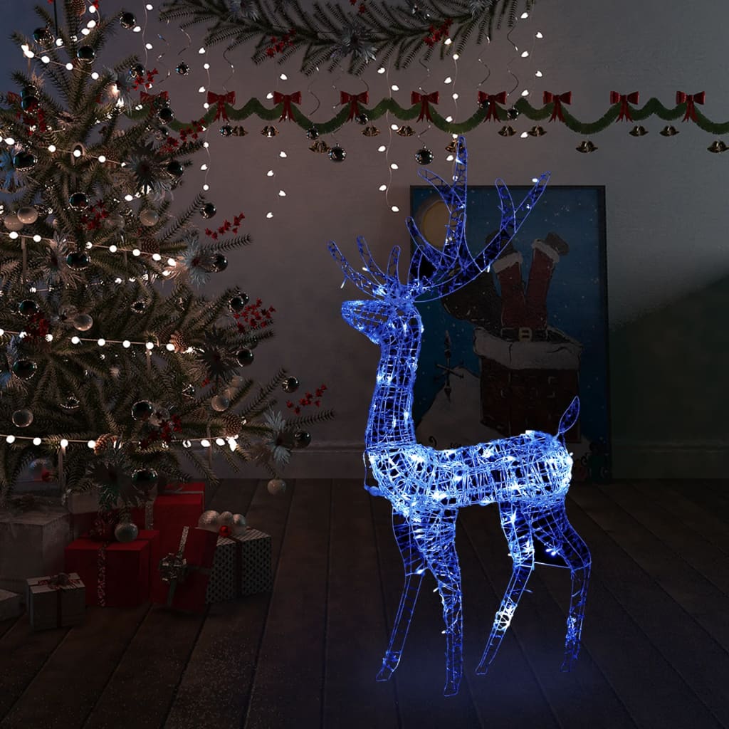 Kalėdinė dekoracija elnias, 120cm, akrilas, 140 mėlynų LED