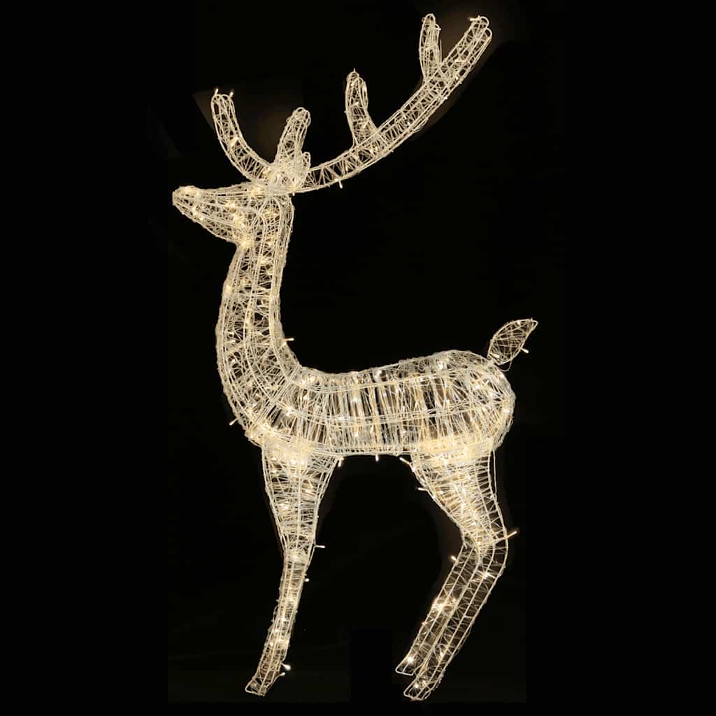 Kalėdinė dekoracija elnias, šiltos baltos, 180cm, akrilas