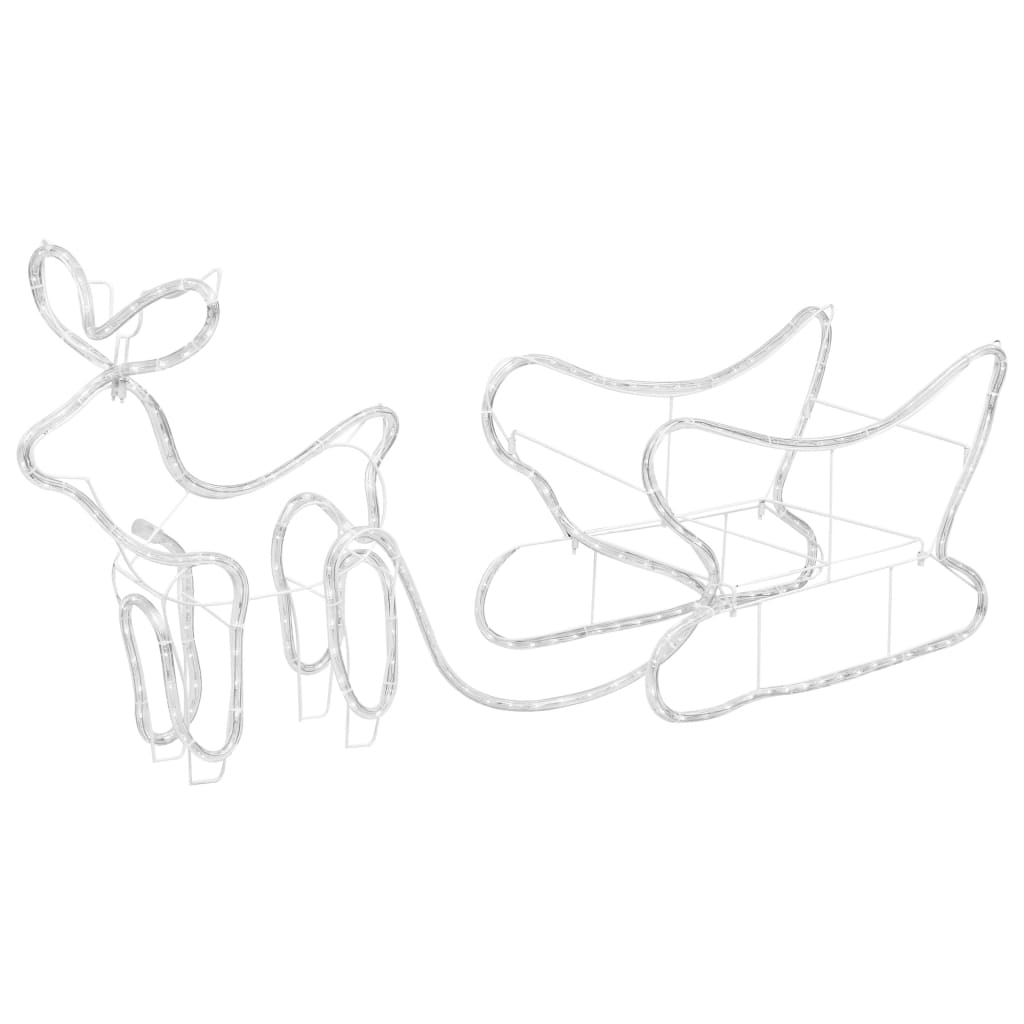 vidaXL Kalėdinė lauko dekoracija elnias ir rogės, 252 LED lemputės