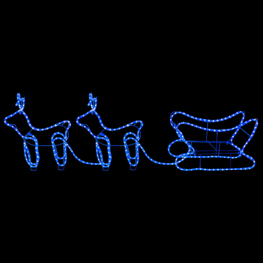 vidaXL Kalėdinė lauko dekoracija elniai ir rogės, 576 LED lemputės