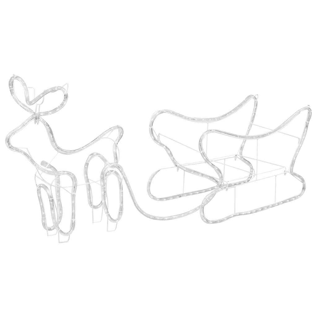 vidaXL Kalėdinė lauko dekoracija elnias ir rogės, 252 LED lemputės