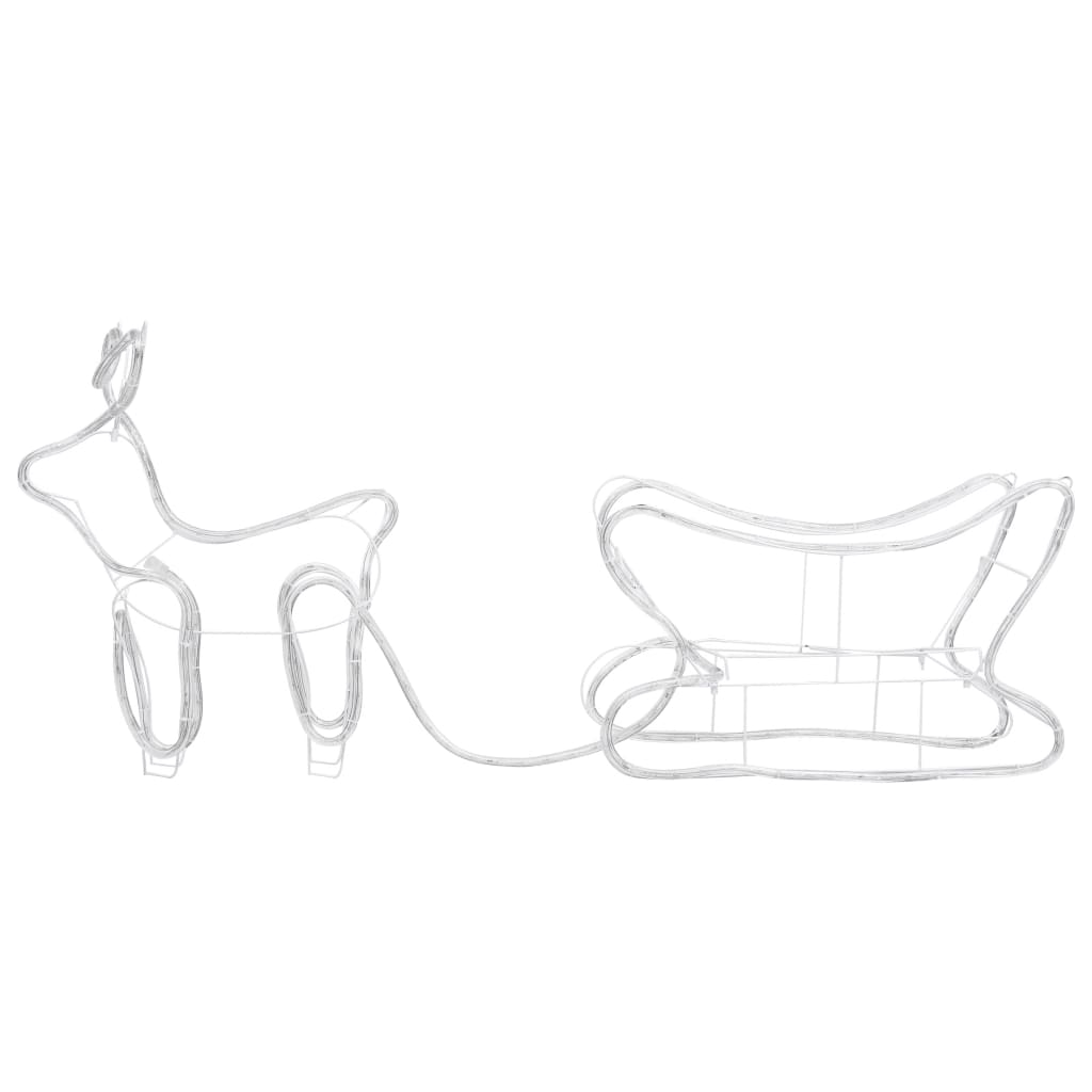 vidaXL Kalėdinė lauko dekoracija elnias ir rogės, 252 LED lemputės