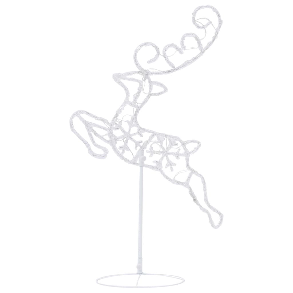 vidaXL Kalėdinė ekspozicija elniai ir rogės, spalvota, 260x21x87cm